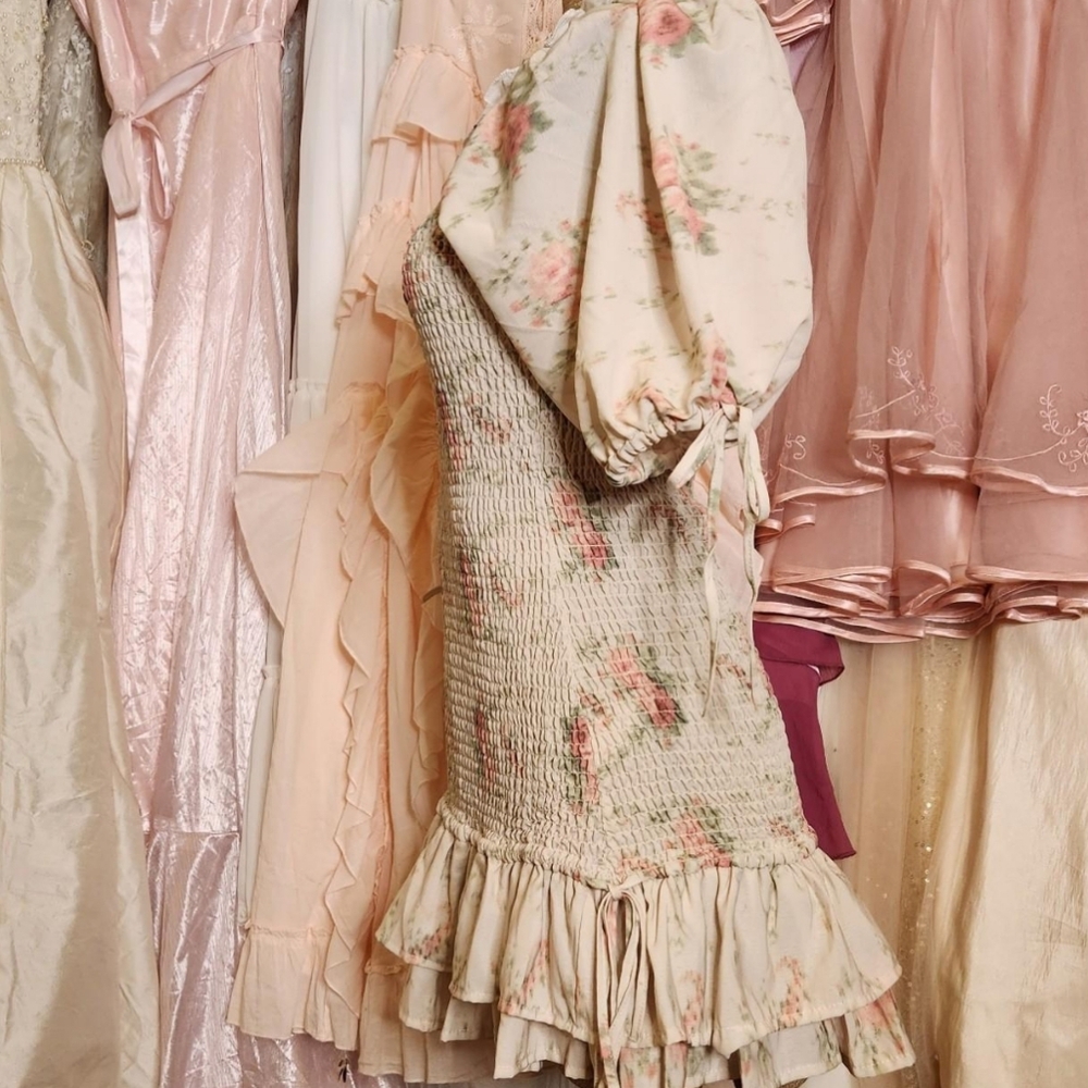 ౨ৎ strangers & lovers floral give yourself abreak mini dress ౨ৎ - Picture 3 of 5